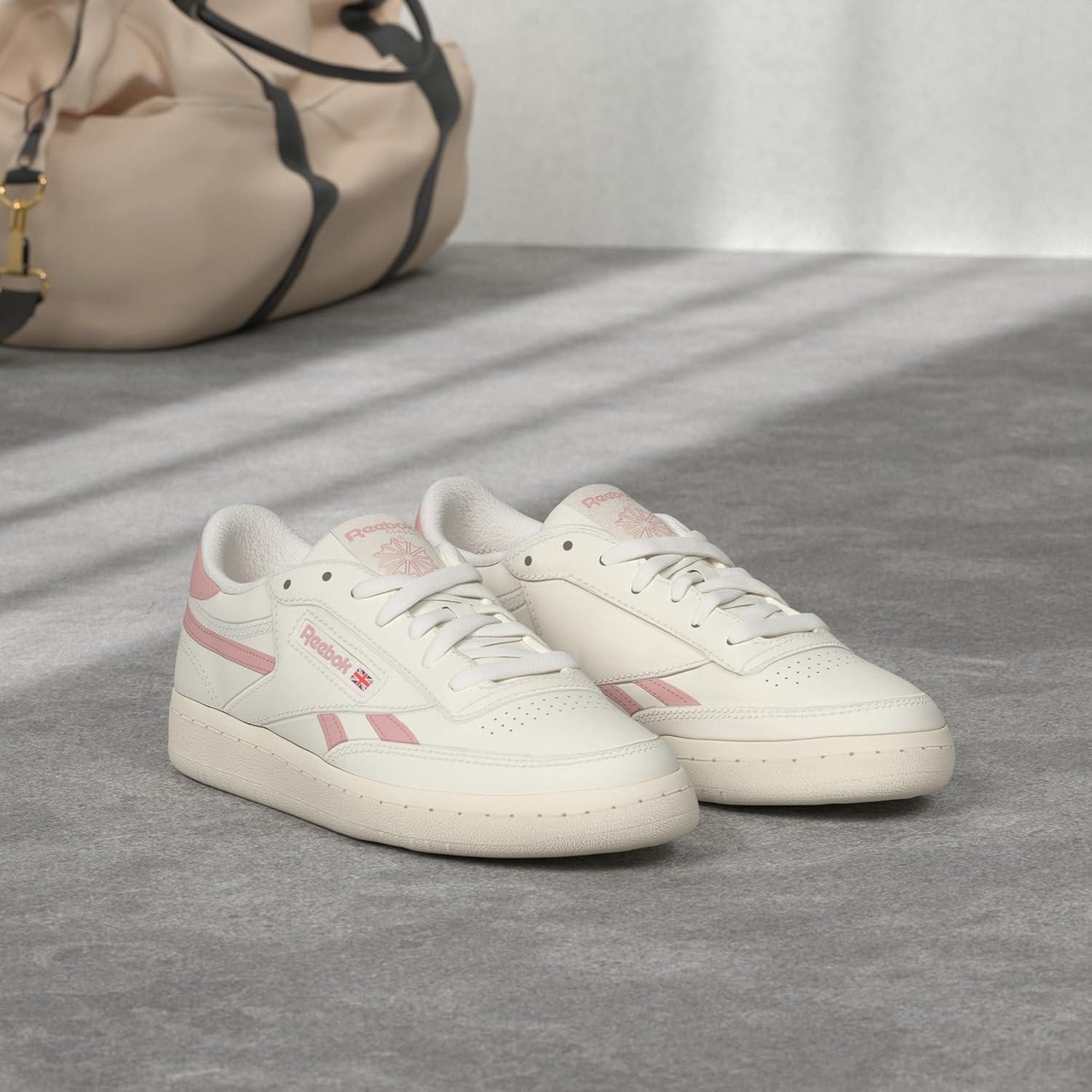 imageReebok Club C Double Revenge Platform Tennis Shoes for Women Fashion Womens SneakersChalk Smokey Rose Chalk