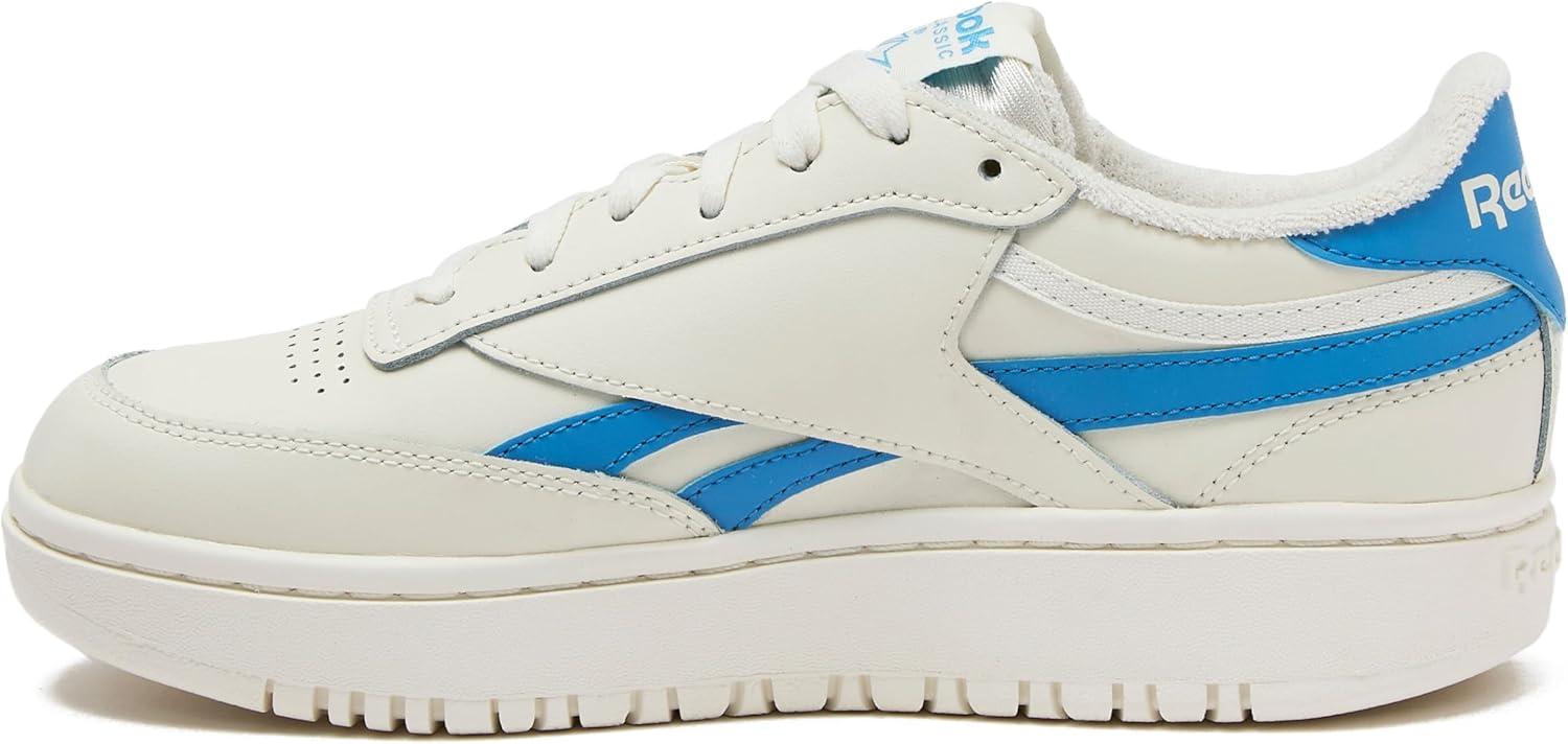 imageReebok Club C Double Revenge Platform Tennis Shoes for Women Fashion Womens SneakersChalkChalkEssential Blue