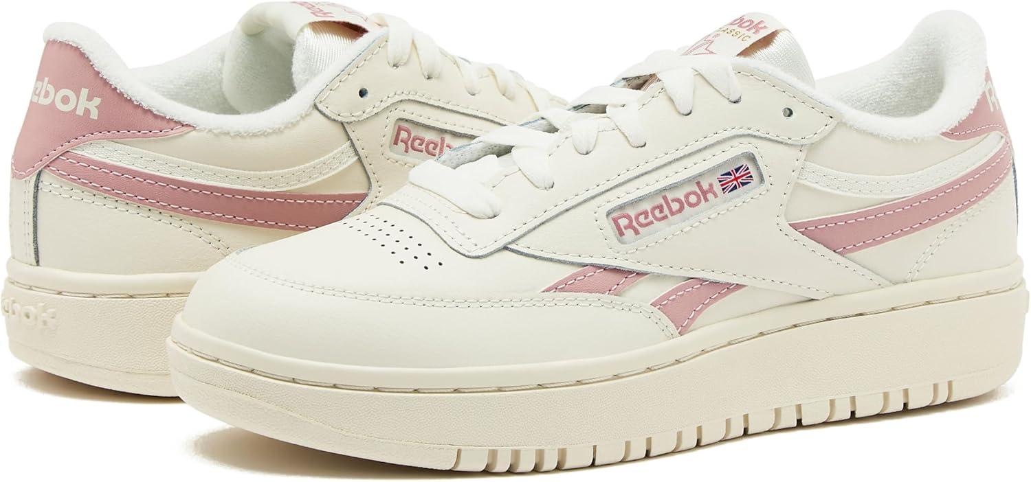 imageReebok Club C Double Revenge Platform Tennis Shoes for Women Fashion Womens SneakersChalkSmokey RoseChalk