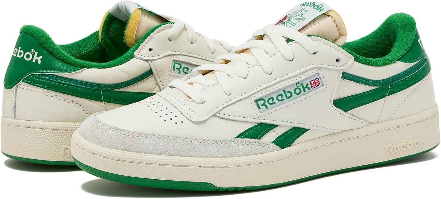imageReebok Club C Double Revenge Platform Tennis Shoes for Women Fashion Womens SneakersChalkWhiteGlen Green