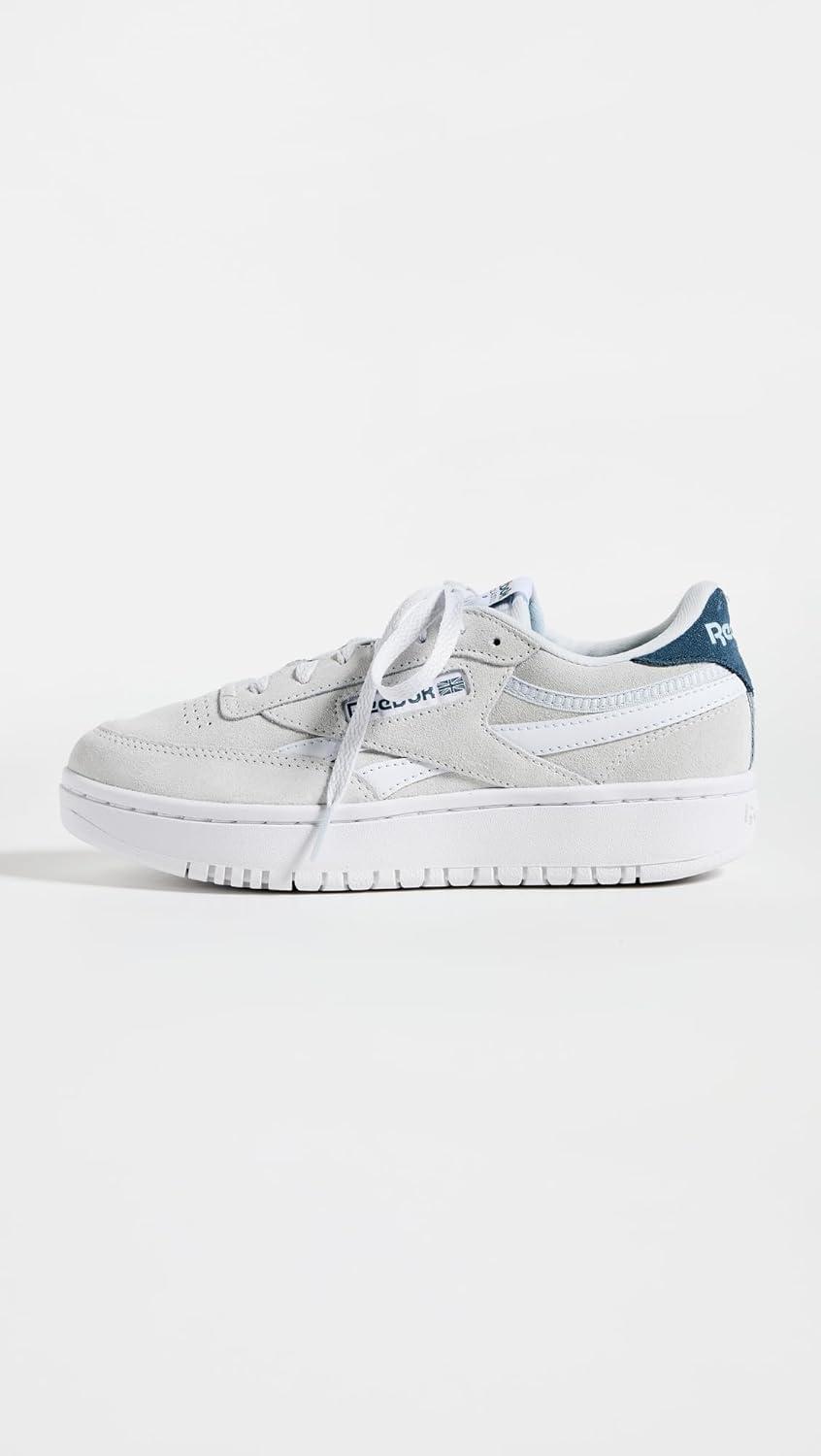 imageReebok Club C Double Revenge Platform Tennis Shoes for Women Fashion Womens SneakersCold GreyWhiteHoops Blue