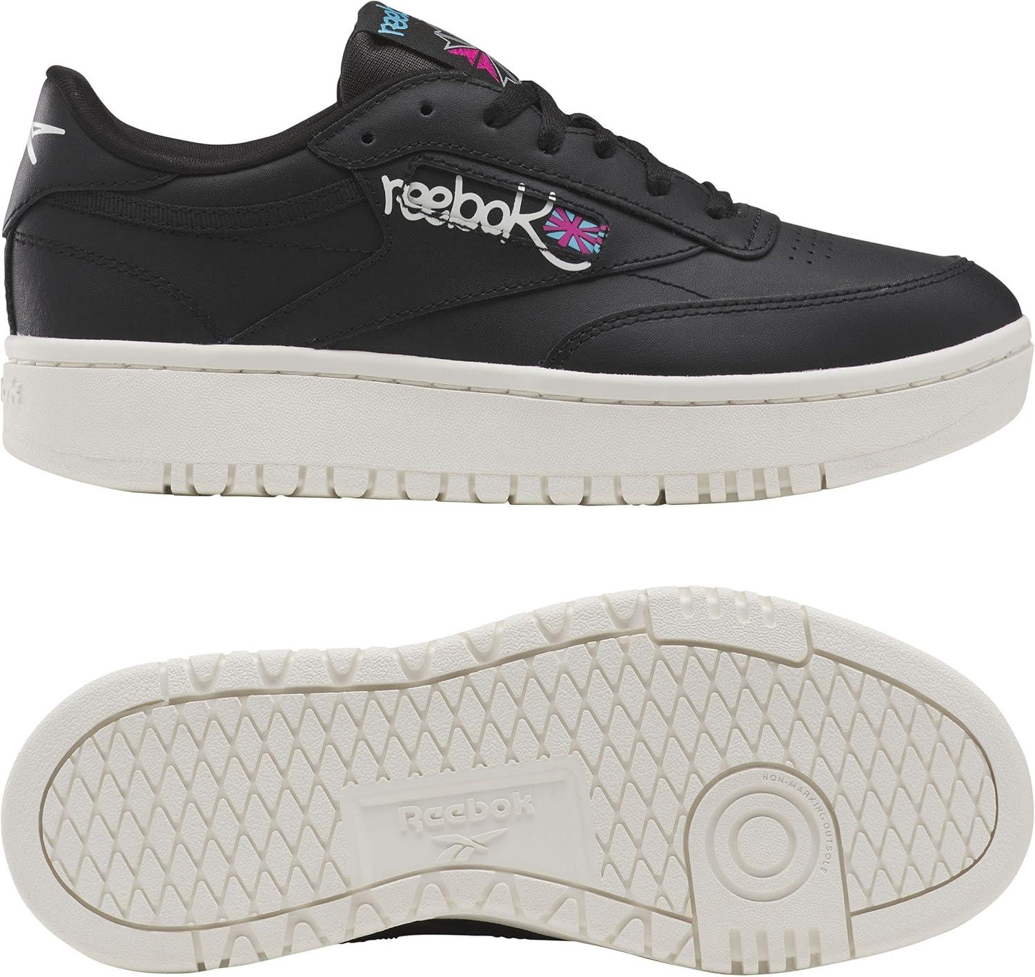 imageReebok Club C Double Revenge Platform Tennis Shoes for Women Fashion Womens SneakersCore BlackChalkLaser Pink