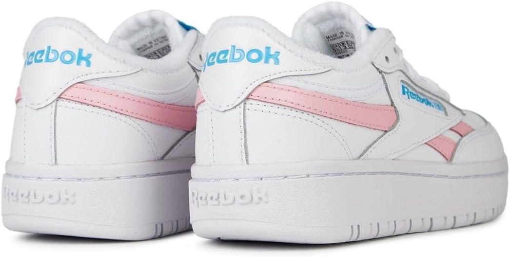 imageReebok Club C Double Revenge Platform Tennis Shoes for Women Fashion Womens SneakersFtwr White Pink Glow Radiant Aqua