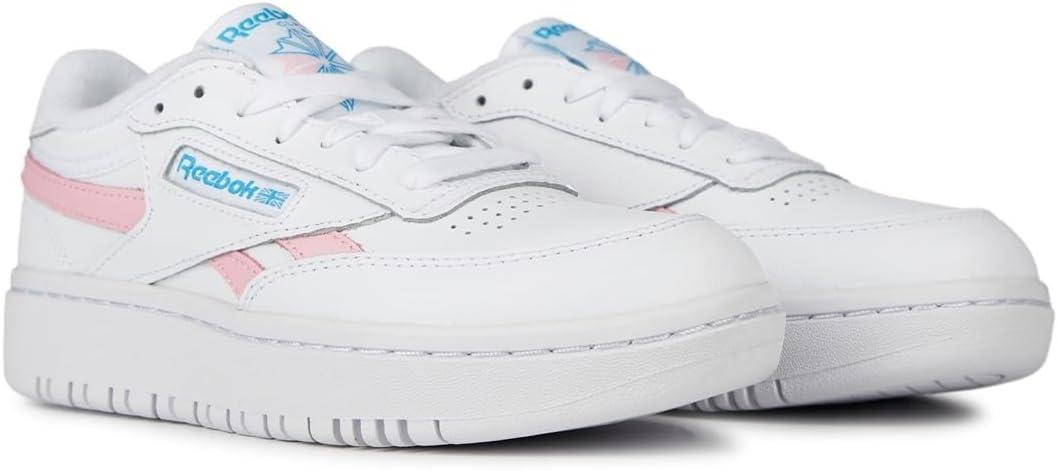 imageReebok Club C Double Revenge Platform Tennis Shoes for Women Fashion Womens SneakersFtwr WhitePink GlowRadiant Aqua