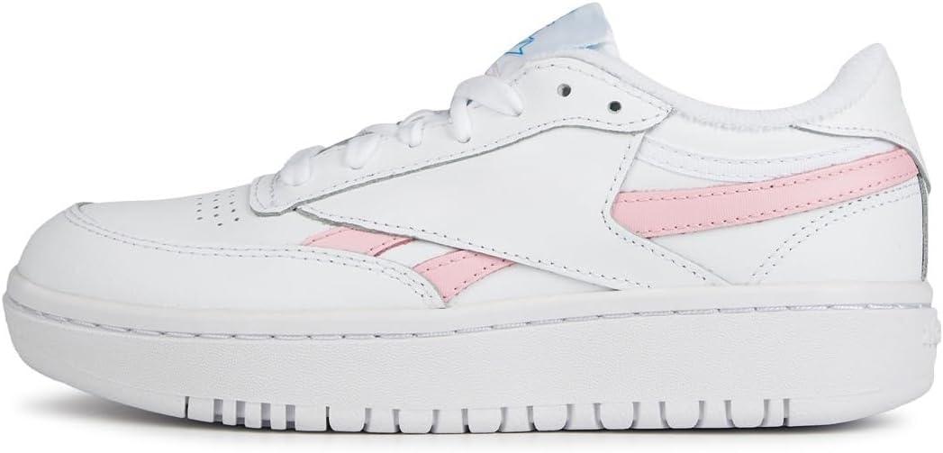 imageReebok Club C Double Revenge Platform Tennis Shoes for Women Fashion Womens SneakersFtwr WhitePink GlowRadiant Aqua