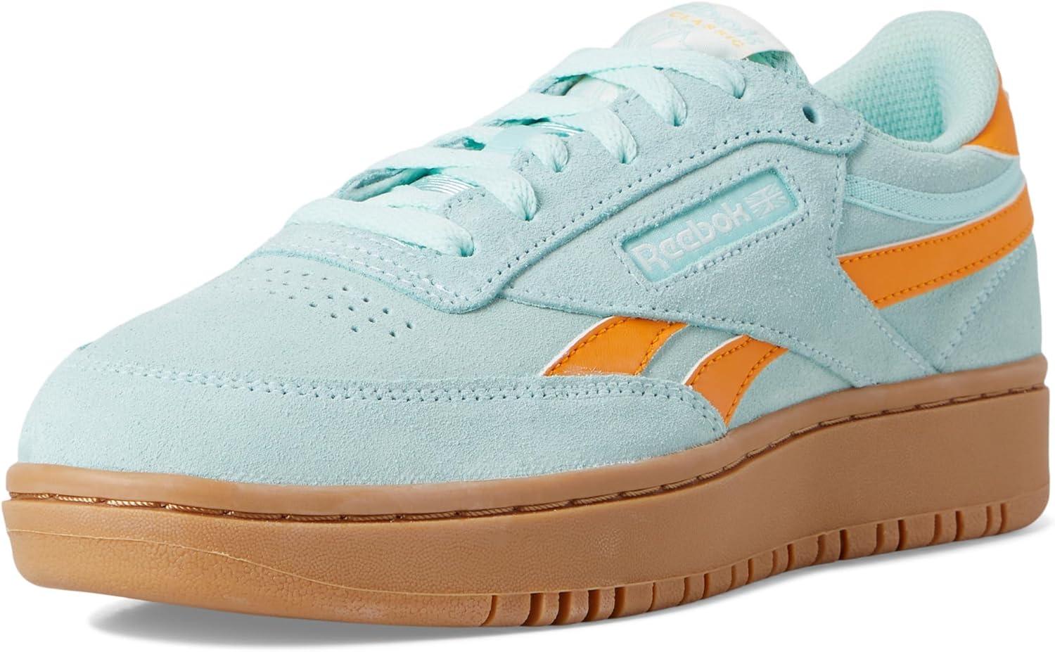 imageReebok Club C Double Revenge Platform Tennis Shoes for Women Fashion Womens SneakersGlitch AquaElectric AmberGum