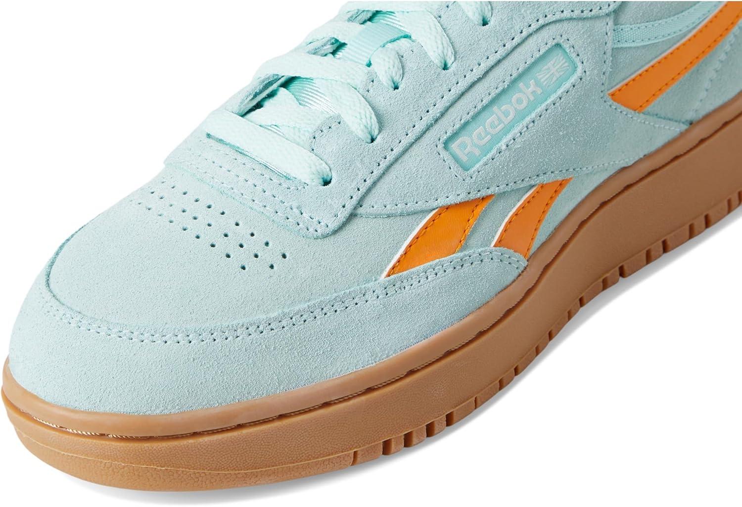 imageReebok Club C Double Revenge Platform Tennis Shoes for Women Fashion Womens SneakersGlitch AquaElectric AmberGum