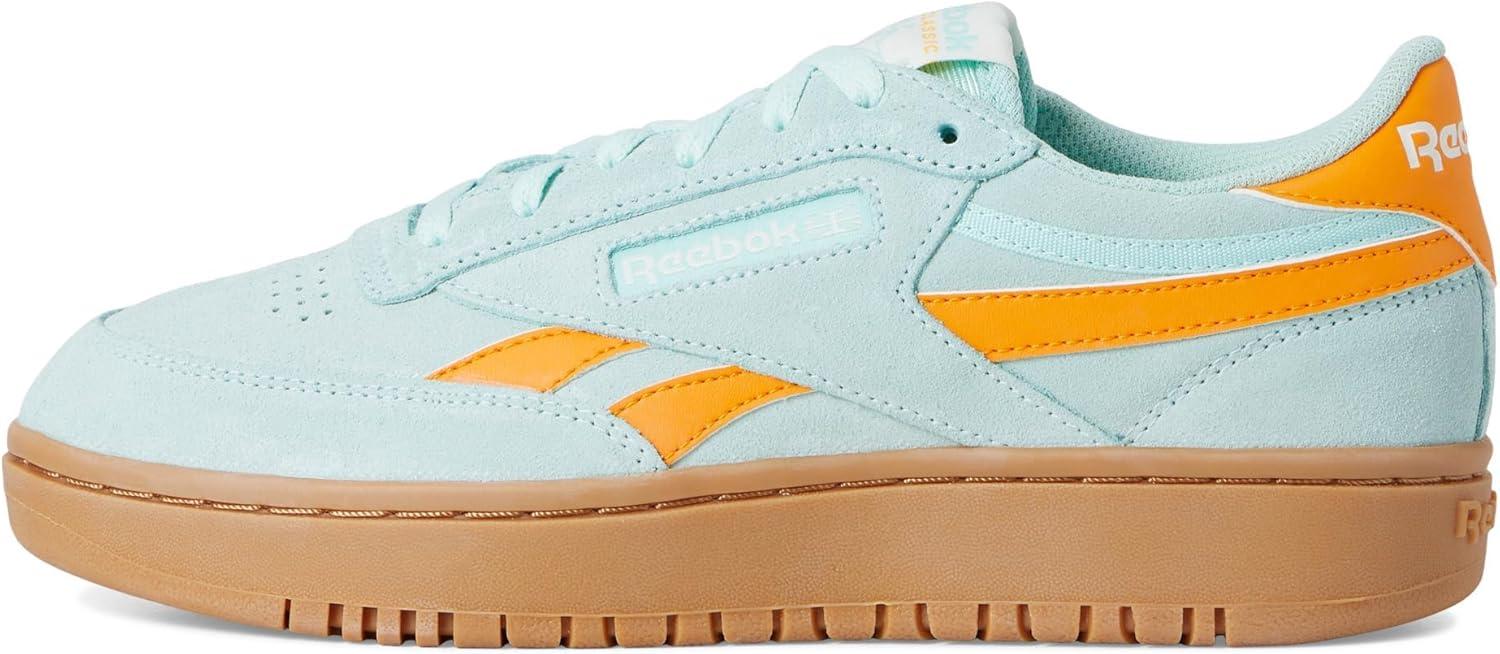 imageReebok Club C Double Revenge Platform Tennis Shoes for Women Fashion Womens SneakersGlitch AquaElectric AmberGum