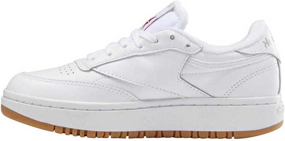 imageReebok Club C Double Revenge Platform Tennis Shoes for Women Fashion Womens SneakersWhite Reebok Rubber Gum 07 White