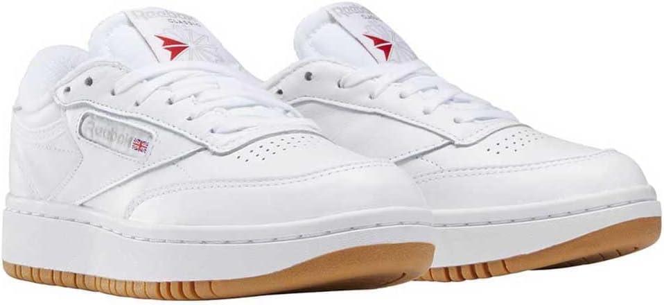 imageReebok Club C Double Revenge Platform Tennis Shoes for Women Fashion Womens SneakersWhite Reebok Rubber Gum 07 White