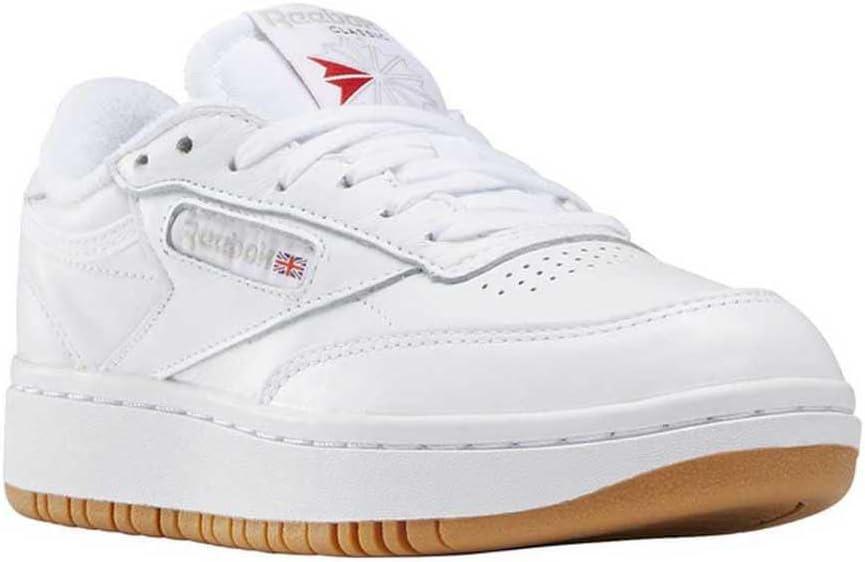 imageReebok Club C Double Revenge Platform Tennis Shoes for Women Fashion Womens SneakersWhite Reebok Rubber Gum 07 White