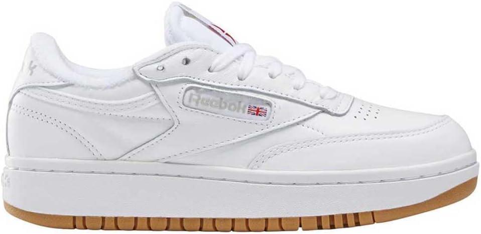 imageReebok Club C Double Revenge Platform Tennis Shoes for Women Fashion Womens SneakersWhite Reebok Rubber Gum 07 White