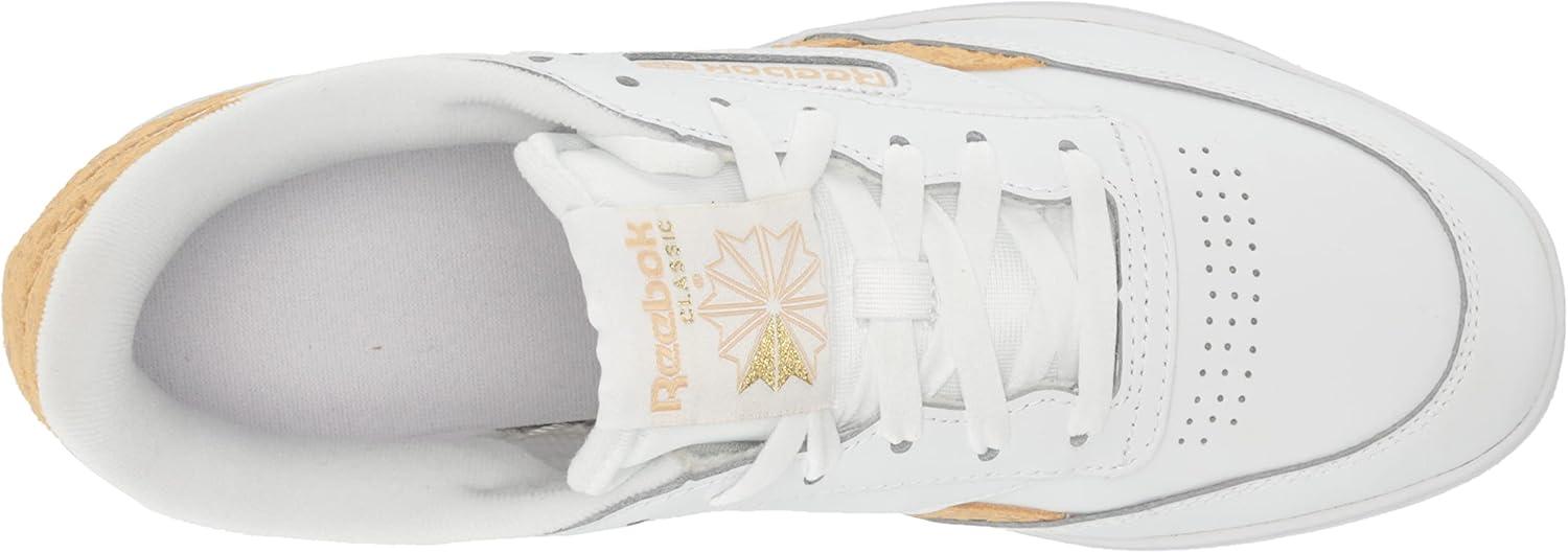 imageReebok Club C Double Revenge Platform Tennis Shoes for Women Fashion Womens SneakersWhiteSahara