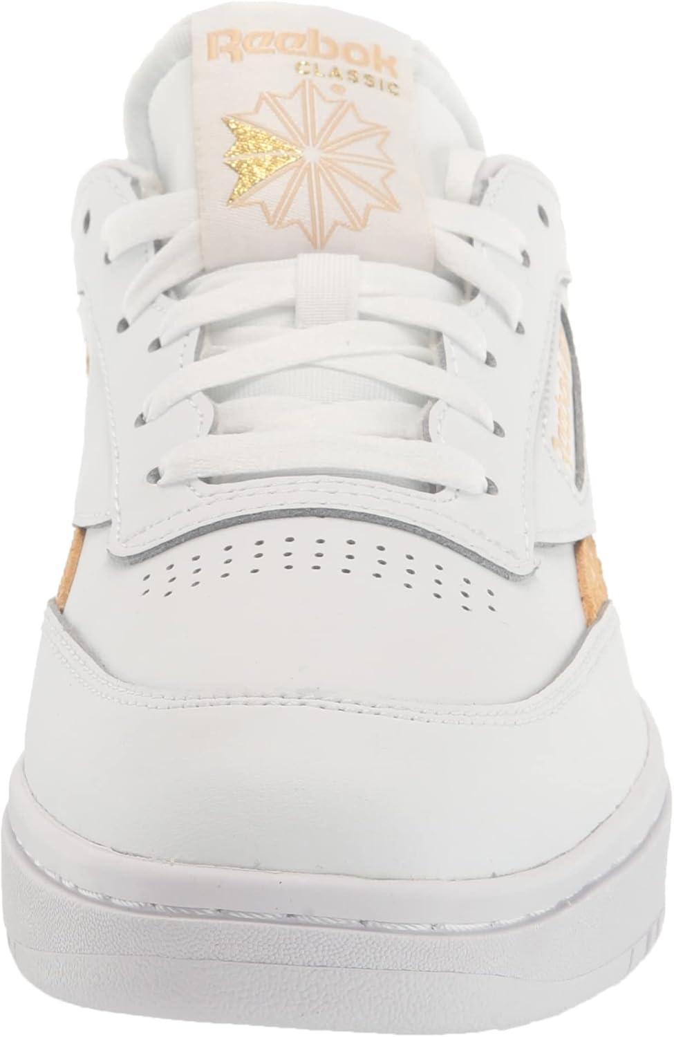 imageReebok Club C Double Revenge Platform Tennis Shoes for Women Fashion Womens SneakersWhiteSahara