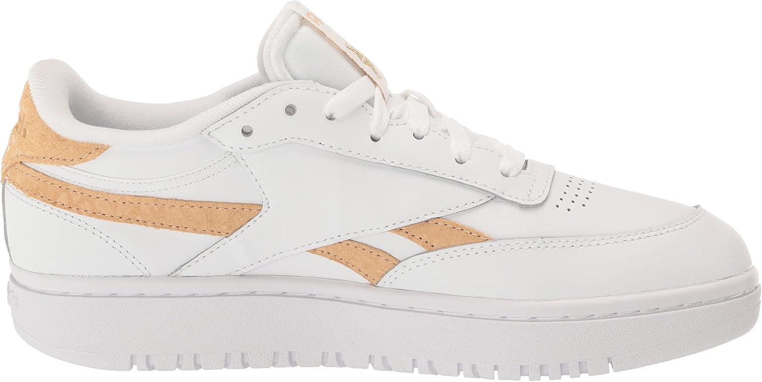 imageReebok Club C Double Revenge Platform Tennis Shoes for Women Fashion Womens SneakersWhiteSahara
