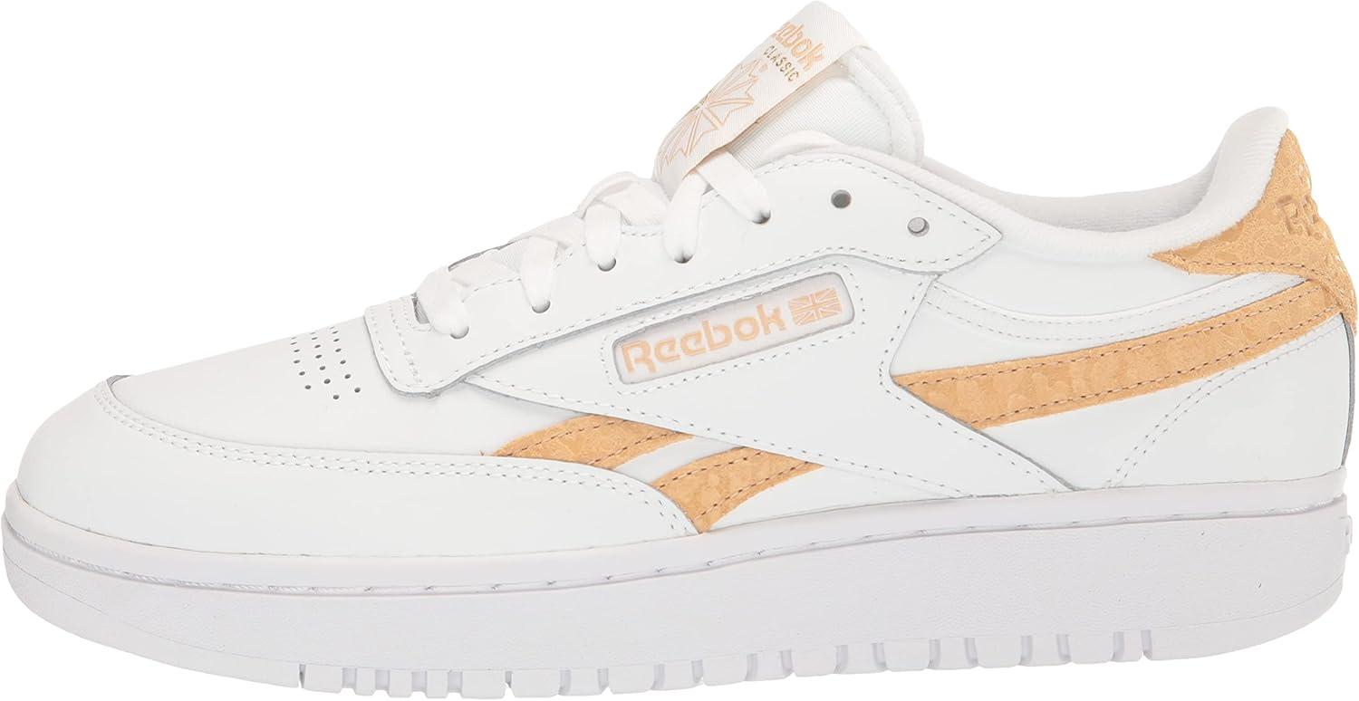 imageReebok Club C Double Revenge Platform Tennis Shoes for Women Fashion Womens SneakersWhiteSahara