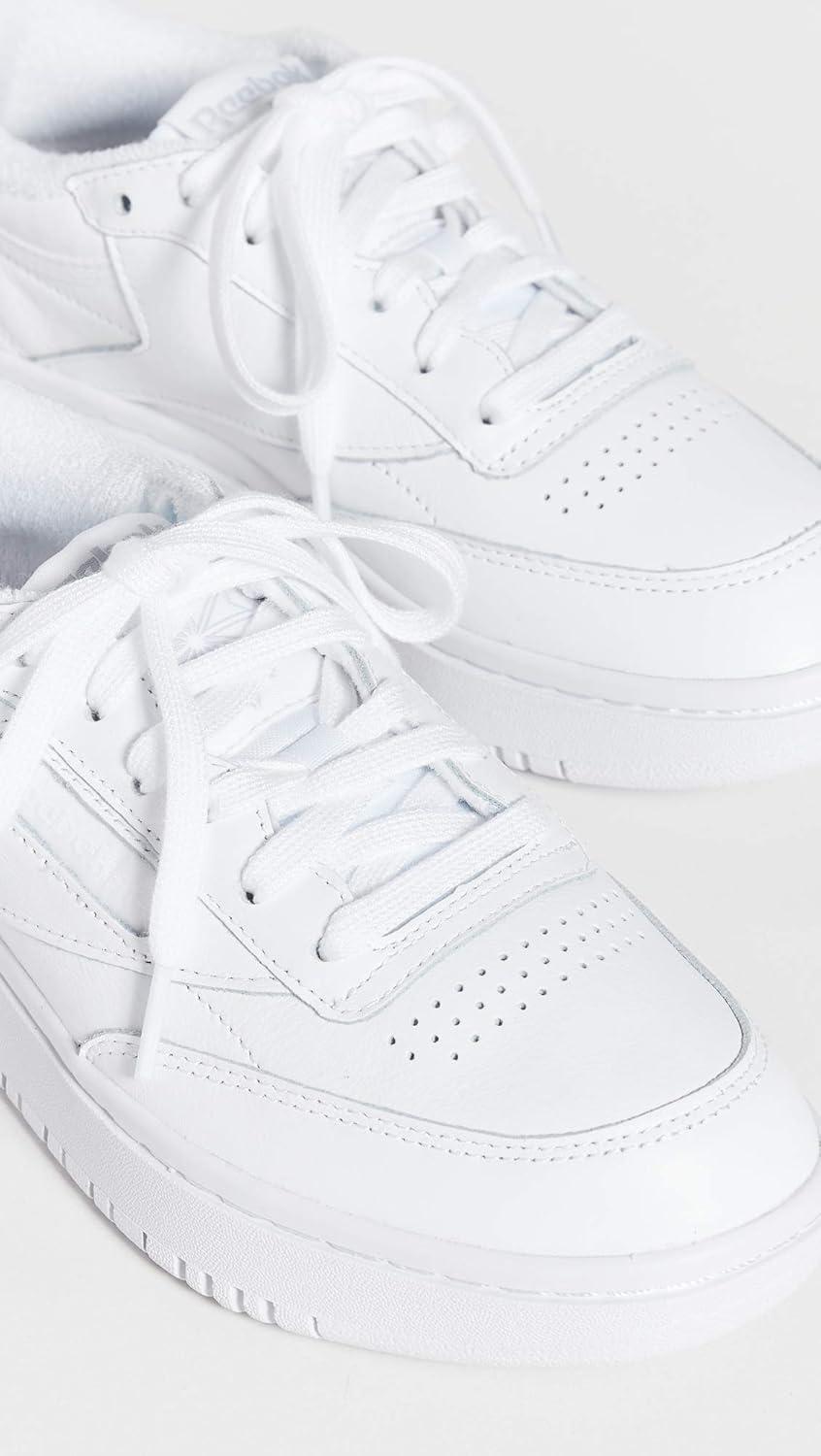 imageReebok Club C Double Revenge Platform Tennis Shoes for Women Fashion Womens SneakersWhiteWhiteCold Grey 2