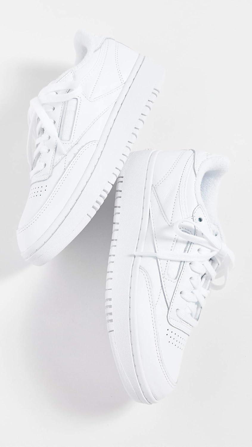 imageReebok Club C Double Revenge Platform Tennis Shoes for Women Fashion Womens SneakersWhiteWhiteCold Grey 2