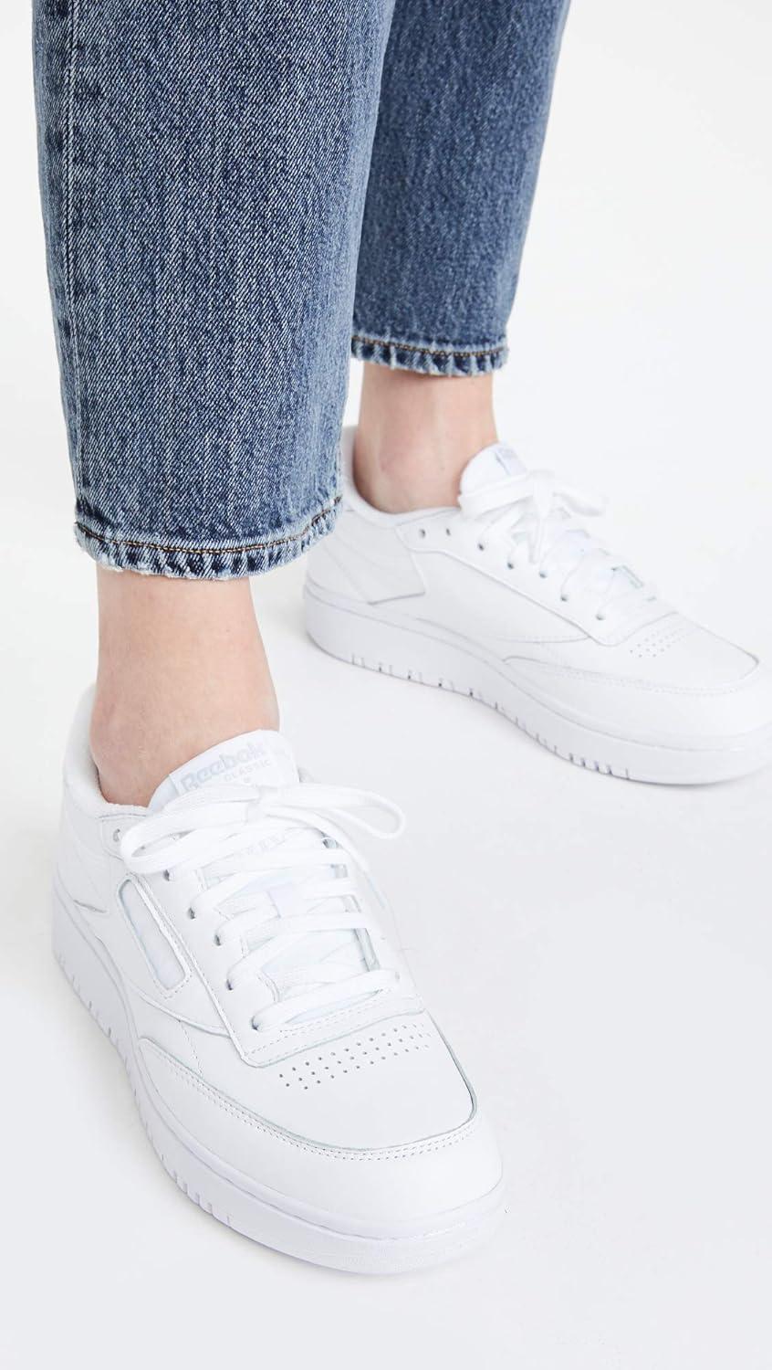 imageReebok Club C Double Revenge Platform Tennis Shoes for Women Fashion Womens SneakersWhiteWhiteCold Grey 2