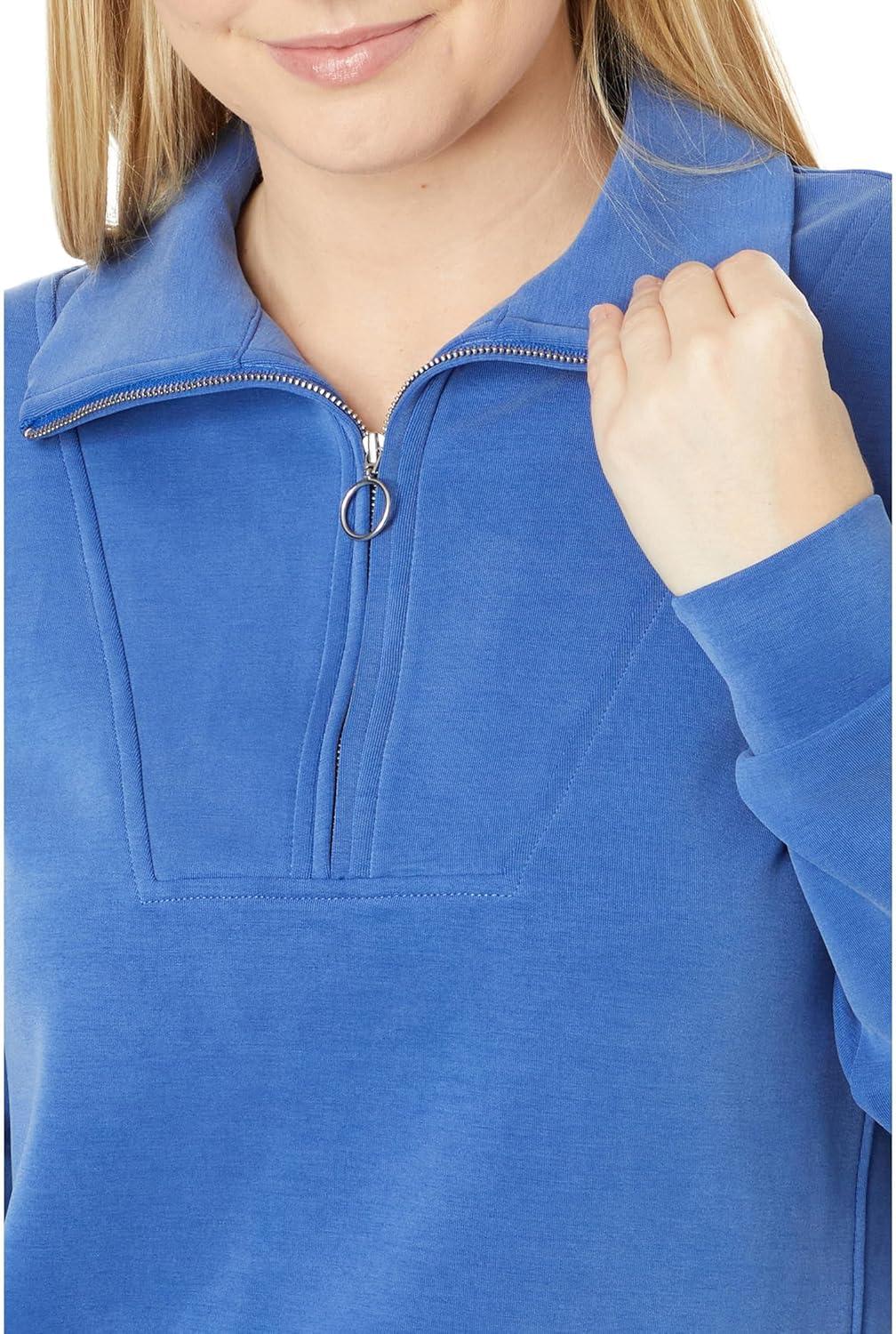 imageSweaty Betty Womens Sand Wash Soft Half Zip Pullover SweatshirtLightning Blue