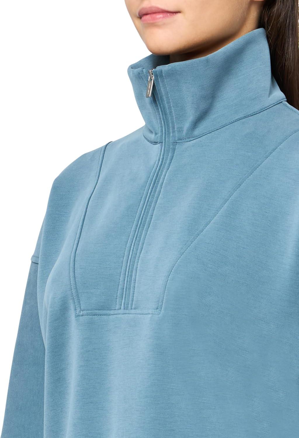 imageSweaty Betty Womens Sand Wash Soft Half Zip Pullover SweatshirtSubdued Blue