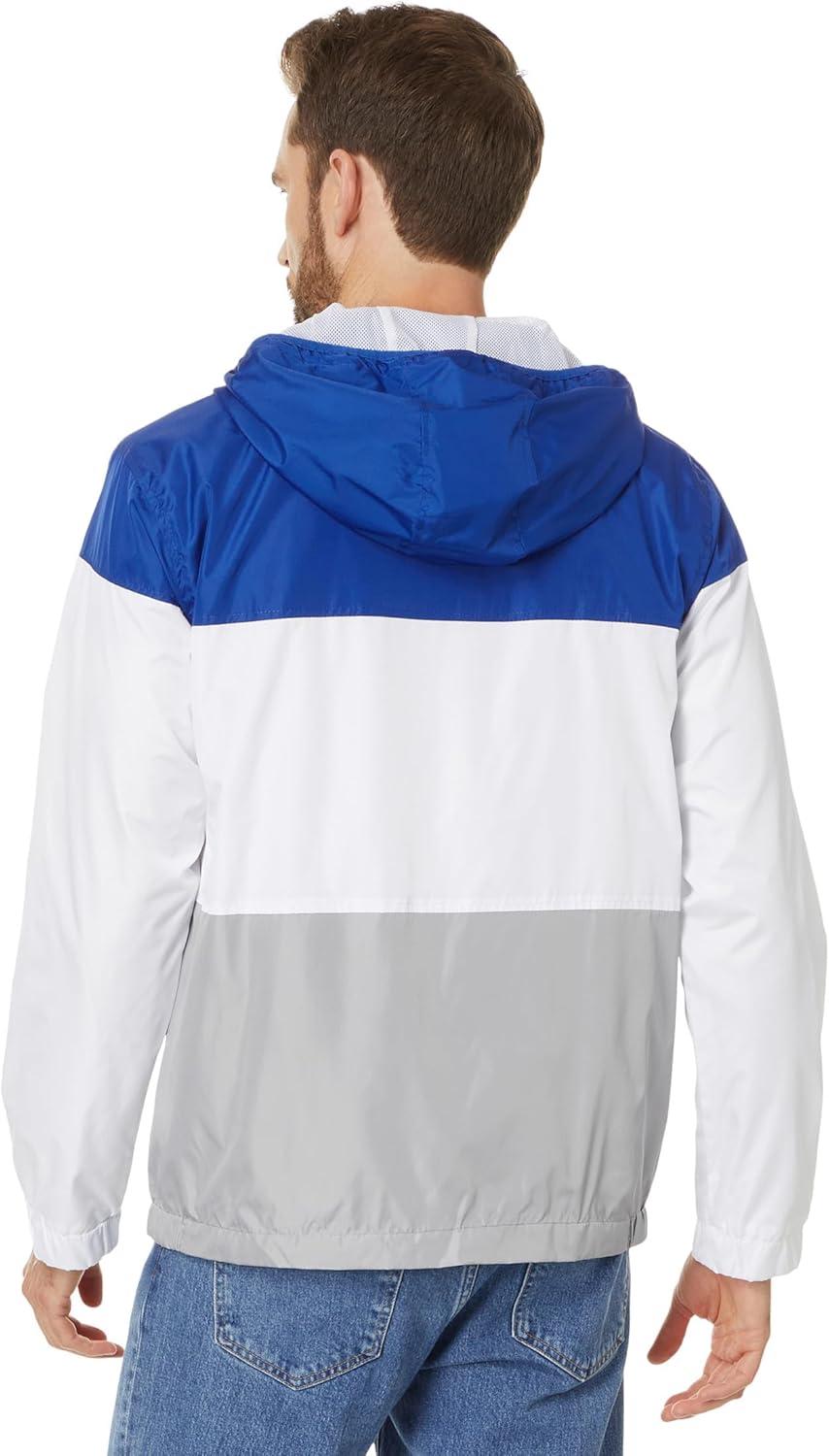 imageUS POLO ASSN Mens USPA ColorBlock Hooded WindbreakerBlue Raft