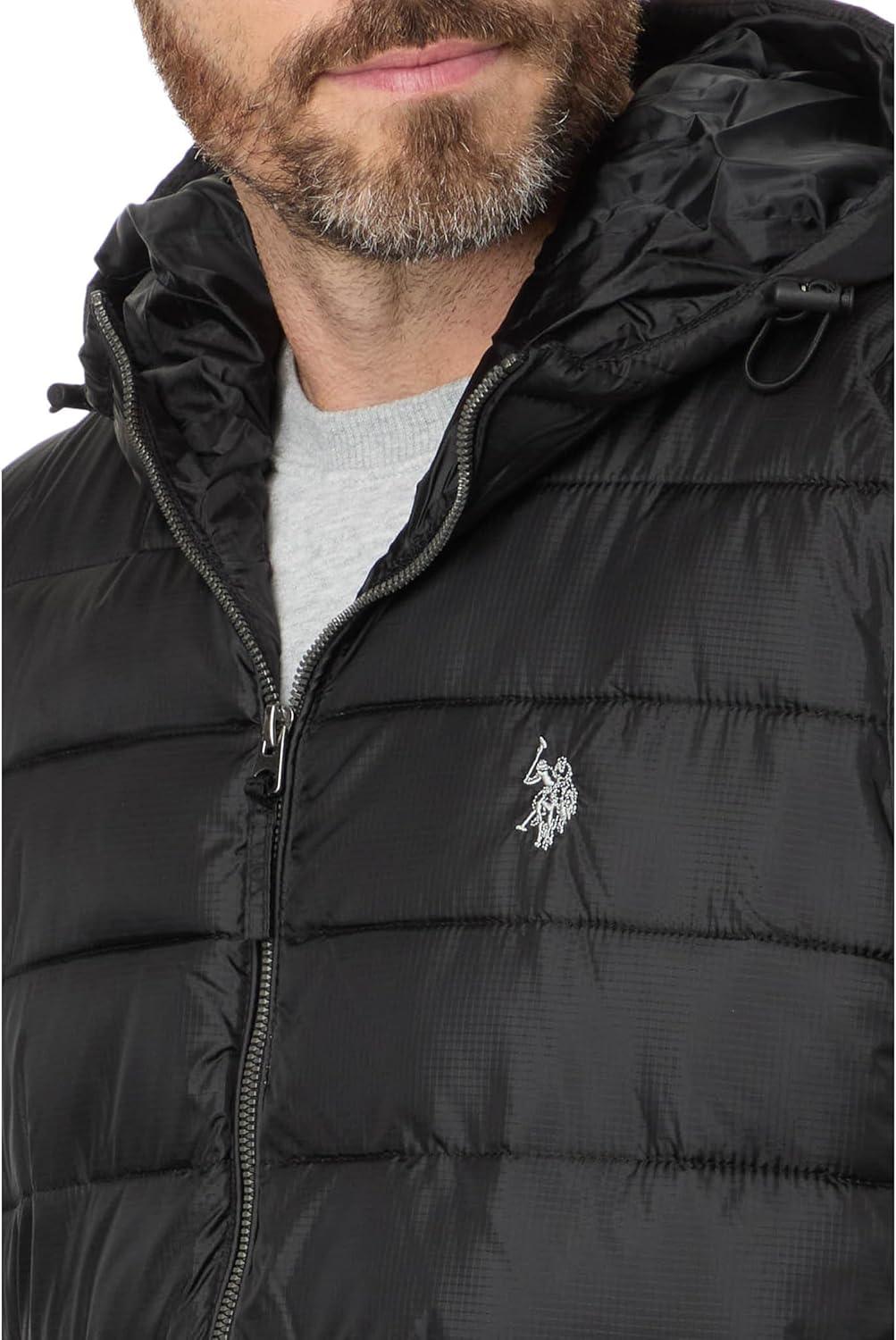 imageUS POLO ASSN Womens USPA Channel Hooded Puffer VestBlack