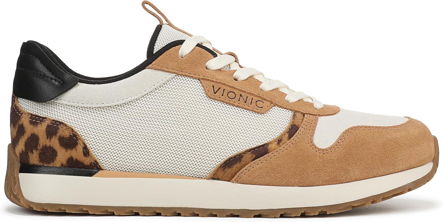 imageVionic Womens Monarch Court Inspired Shoes SneakerIvoryLeopard