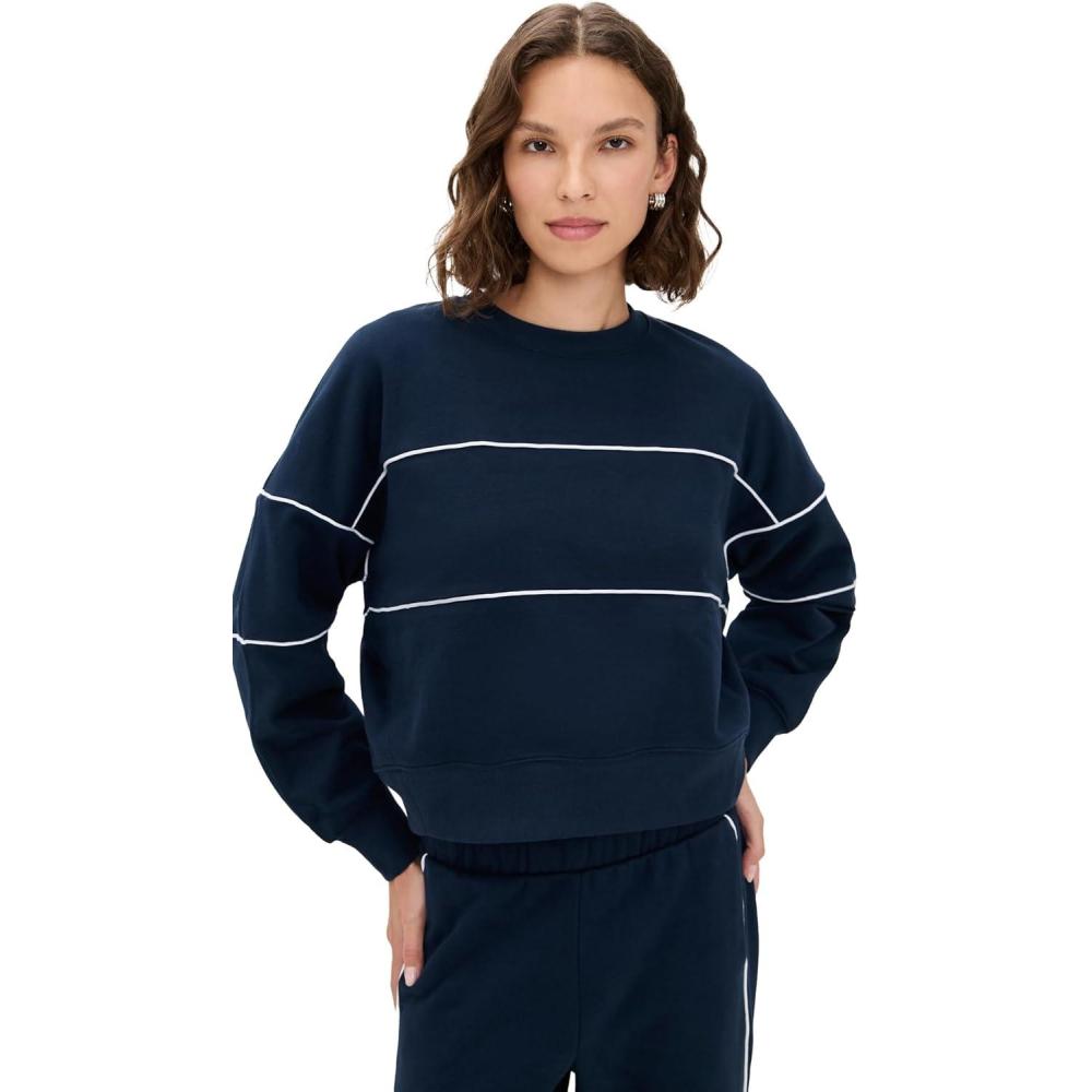 imageBeyond Yoga Womens Luxefleece Piper Oversized SweatshirtNocturnal Navy