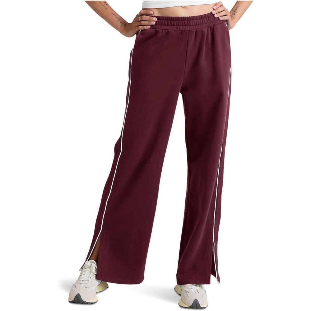 imageBeyond Yoga Womens Luxefleece Piper Wide Leg PantsDark Cherry