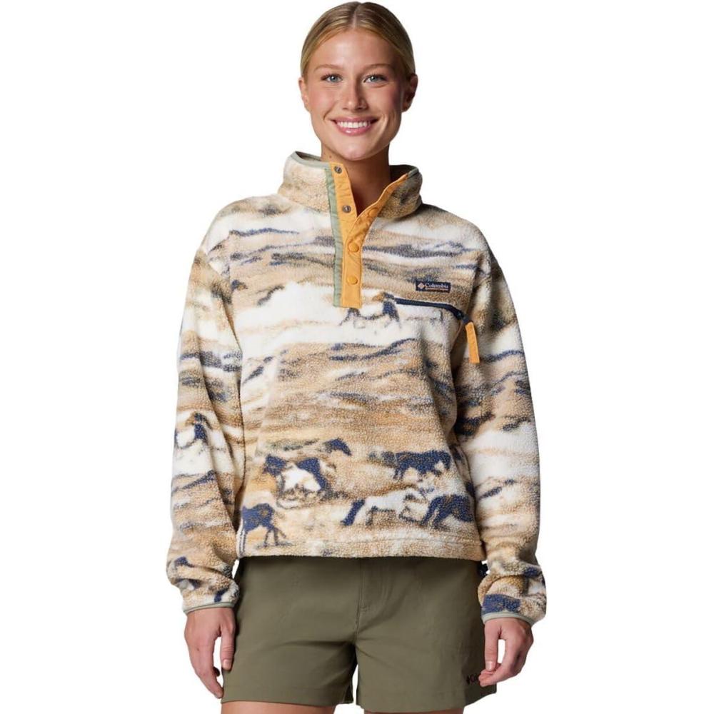 imageColumbia womens Helvetia Ii Printed Cropped Half SnapLemon Wash Roaming