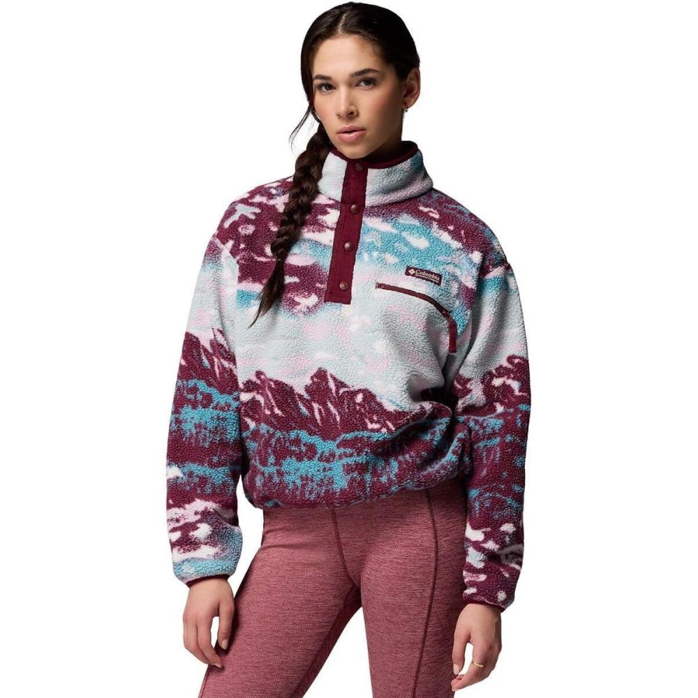 imageColumbia womens Helvetia Ii Printed Cropped Half SnapRich Wine SistersRich Wine