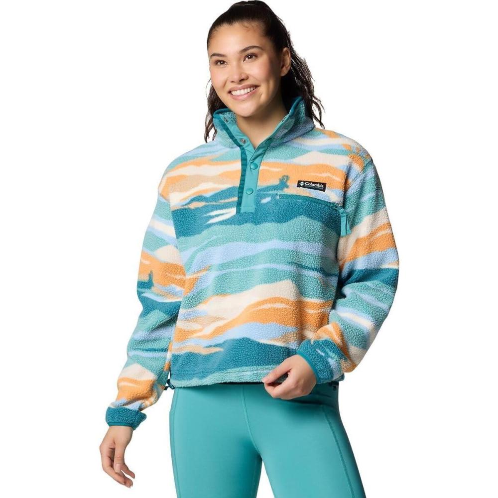 imageColumbia womens Helvetia Ii Printed Cropped Half SnapTeal Rogue Valley