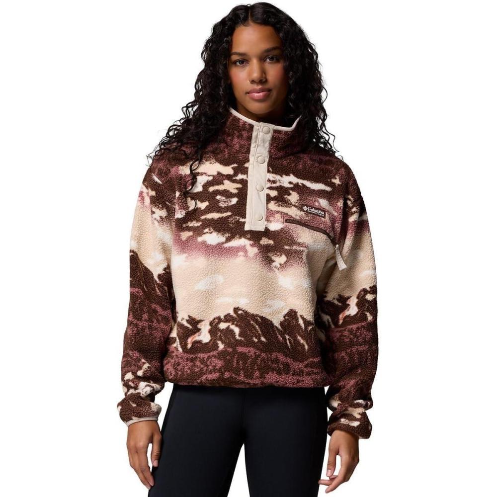 imageColumbia womens Helvetia Ii Printed Cropped Half SnapTobacco SistersDark Stone