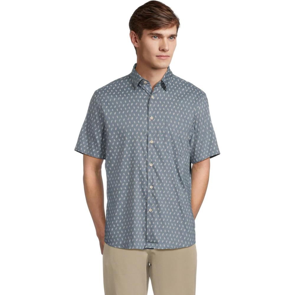 imageFaherty Mens Short Sleeve Movement Monterrey ShirtMarine Palm Foliage