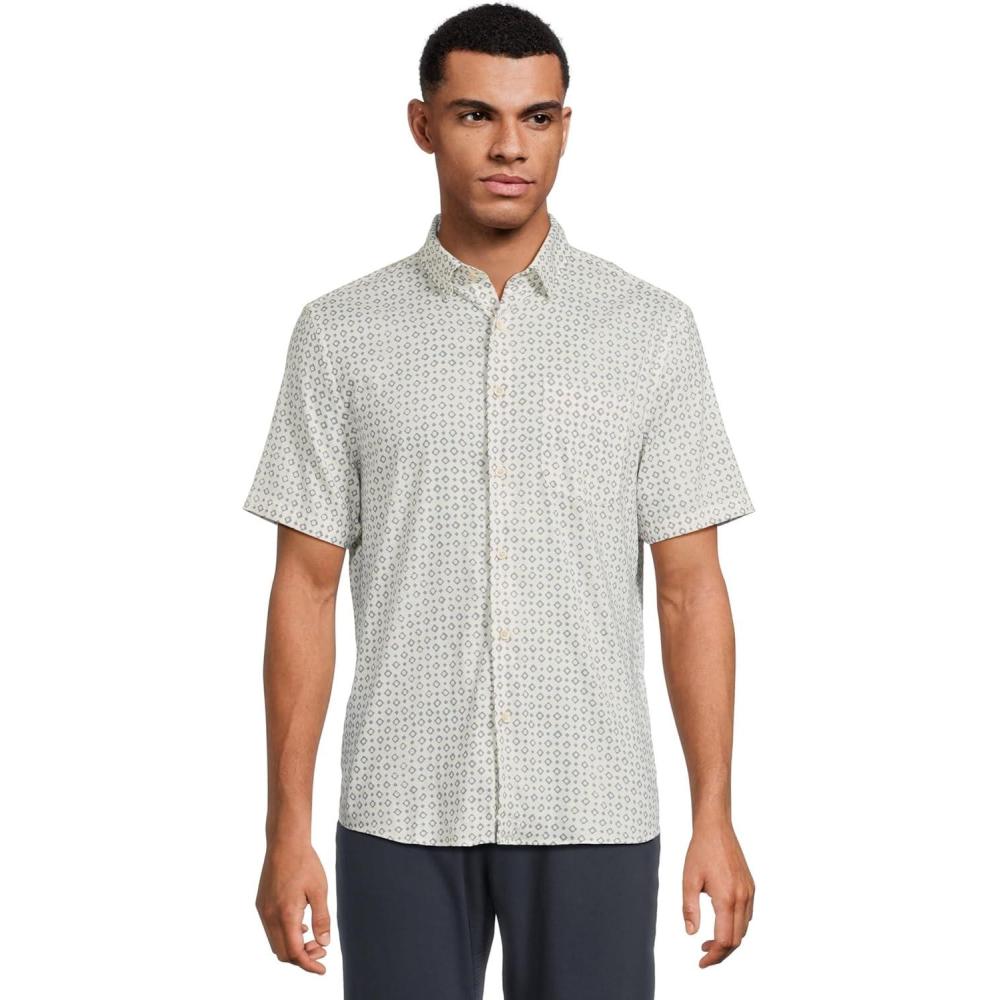 imageFaherty Mens Short Sleeve Movement Monterrey ShirtStony Beach Diamond