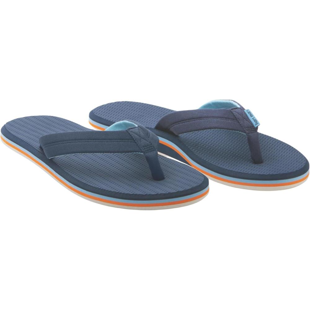 imageHari Mari Dunes Mens Waterproof Boat Safe Colorful Rubber Flip Flops with Nylon Strap No Break Ins Firm Arch Support Antimicrobial and Floats in WaterNavy