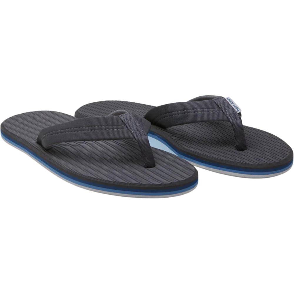 imageHari Mari Dunes Mens Waterproof Boat Safe Colorful Rubber Flip Flops with Nylon Strap No Break Ins Firm Arch Support Antimicrobial and Floats in WaterDark Charcoal