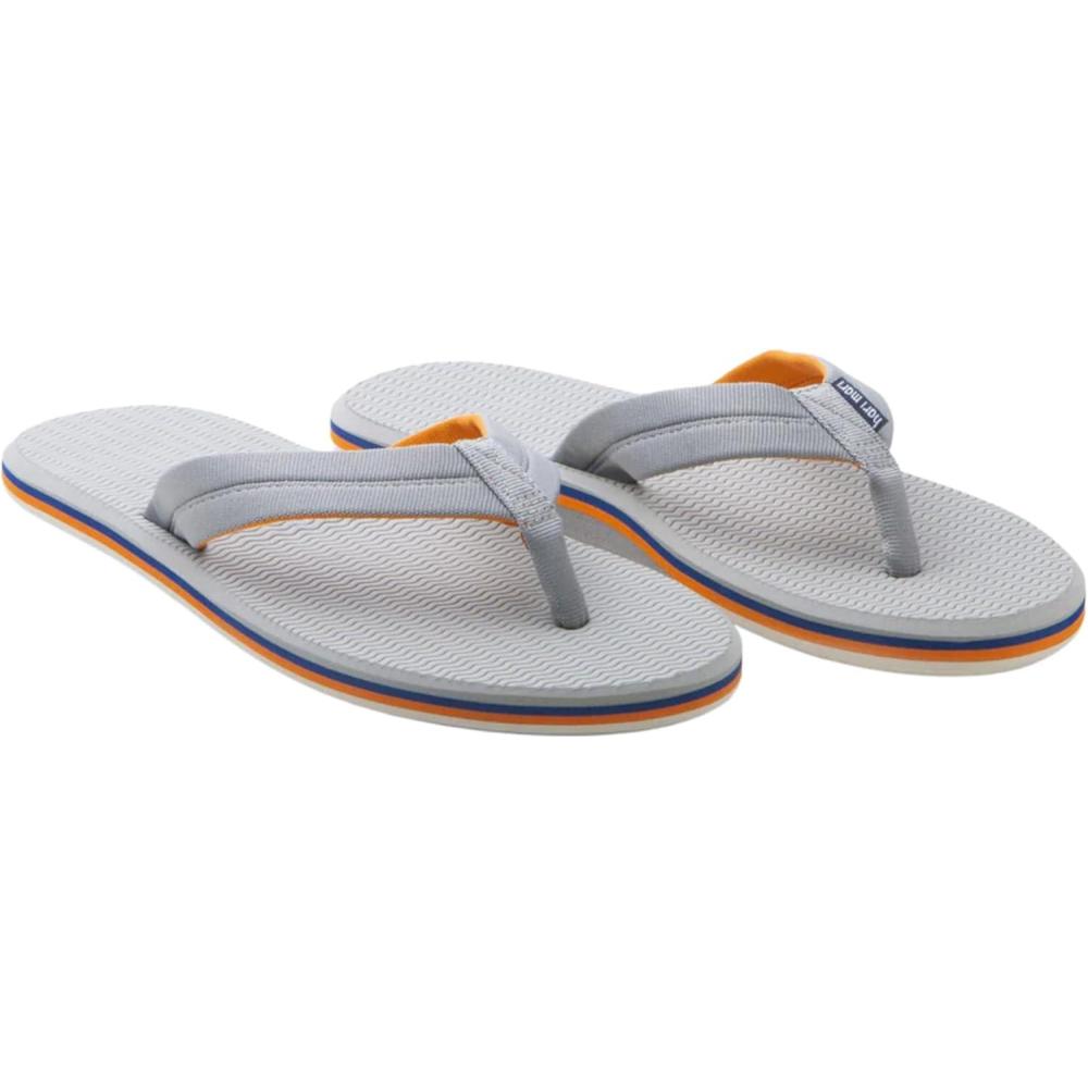 imageHari Mari Dunes Mens Waterproof Boat Safe Colorful Rubber Flip Flops with Nylon Strap No Break Ins Firm Arch Support Antimicrobial and Floats in WaterLight Gray