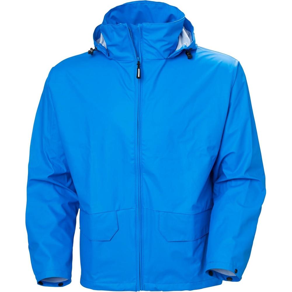 imageHellyHansen Workwear Voss Waterproof Mens Rain Jacket Featuring Full Stretch Fabric and Adjustable Hood530 Racer Blue
