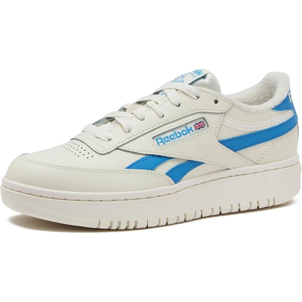 imageReebok Club C Double Revenge Platform Tennis Shoes for Women Fashion Womens SneakersChalk Chalk Essential Blue