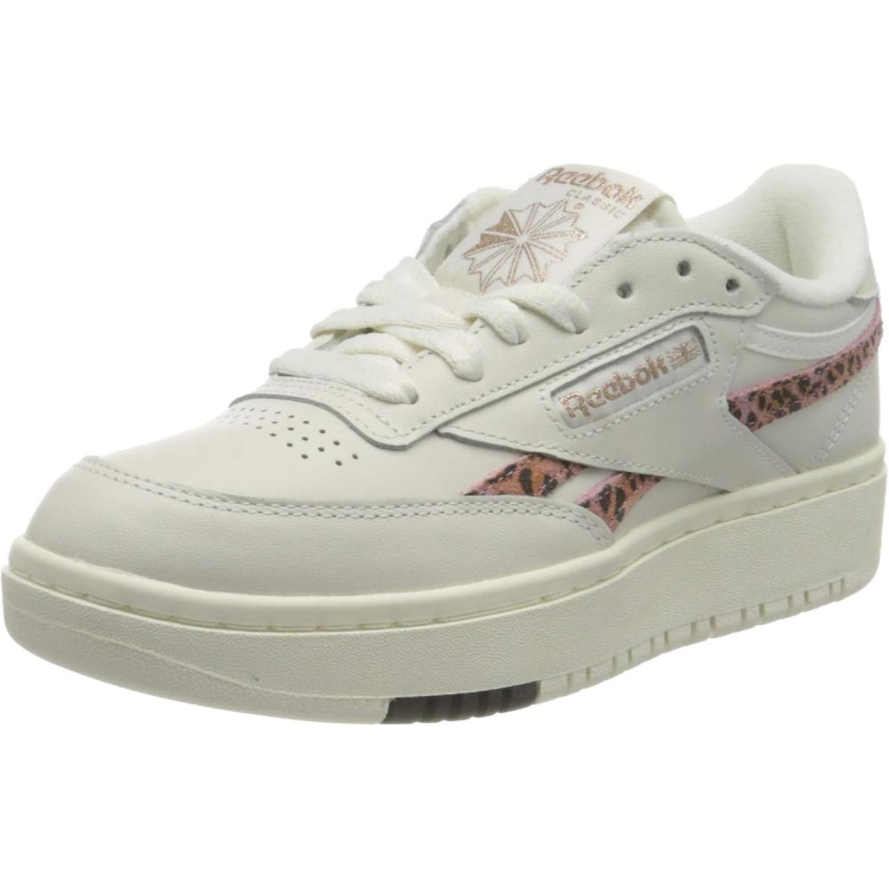 imageReebok Club C Double Revenge Platform Tennis Shoes for Women Fashion Womens SneakersChalk Rose Gold Black