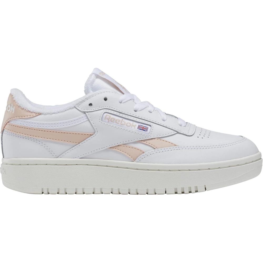 imageReebok Club C Double Revenge Platform Tennis Shoes for Women Fashion Womens SneakersChalkPinkWhite