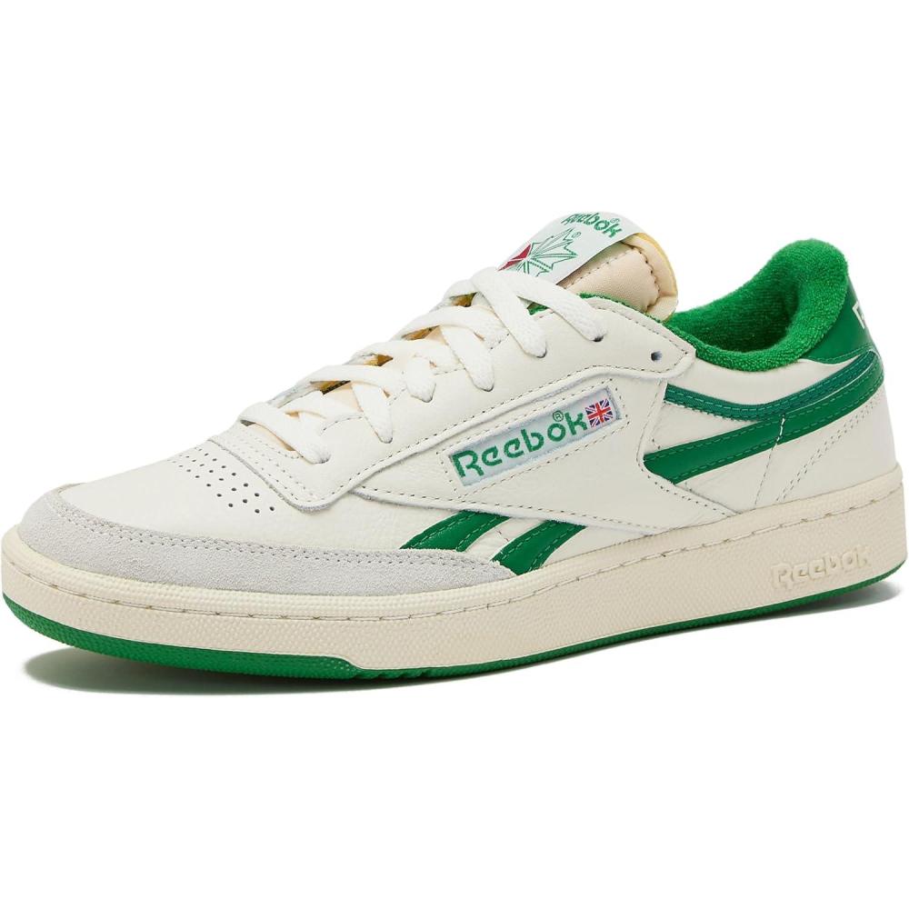 imageReebok Club C Double Revenge Platform Tennis Shoes for Women Fashion Womens SneakersChalkWhiteGlen Green