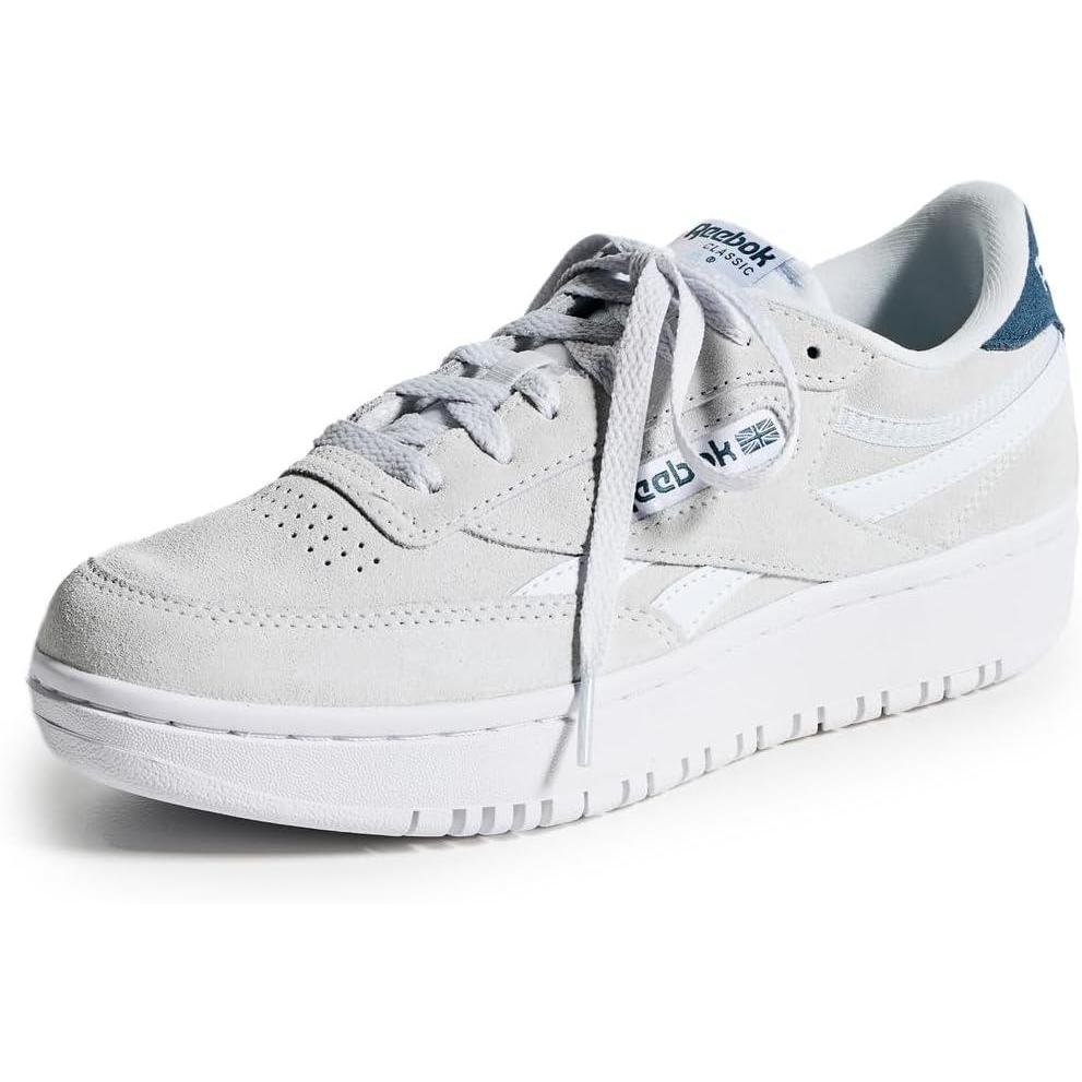 imageReebok Club C Double Revenge Platform Tennis Shoes for Women Fashion Womens SneakersCold GreyWhiteHoops Blue