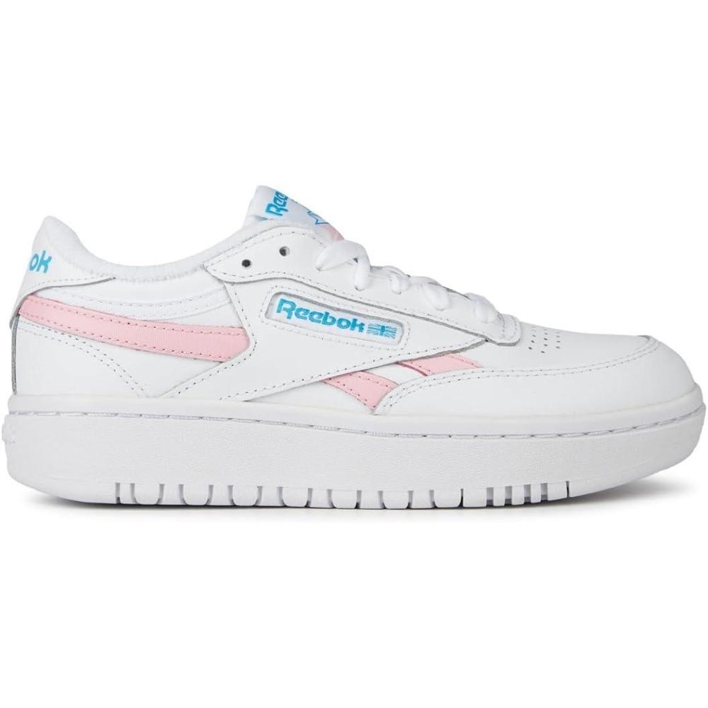 imageReebok Club C Double Revenge Platform Tennis Shoes for Women Fashion Womens SneakersFtwr WhitePink GlowRadiant Aqua