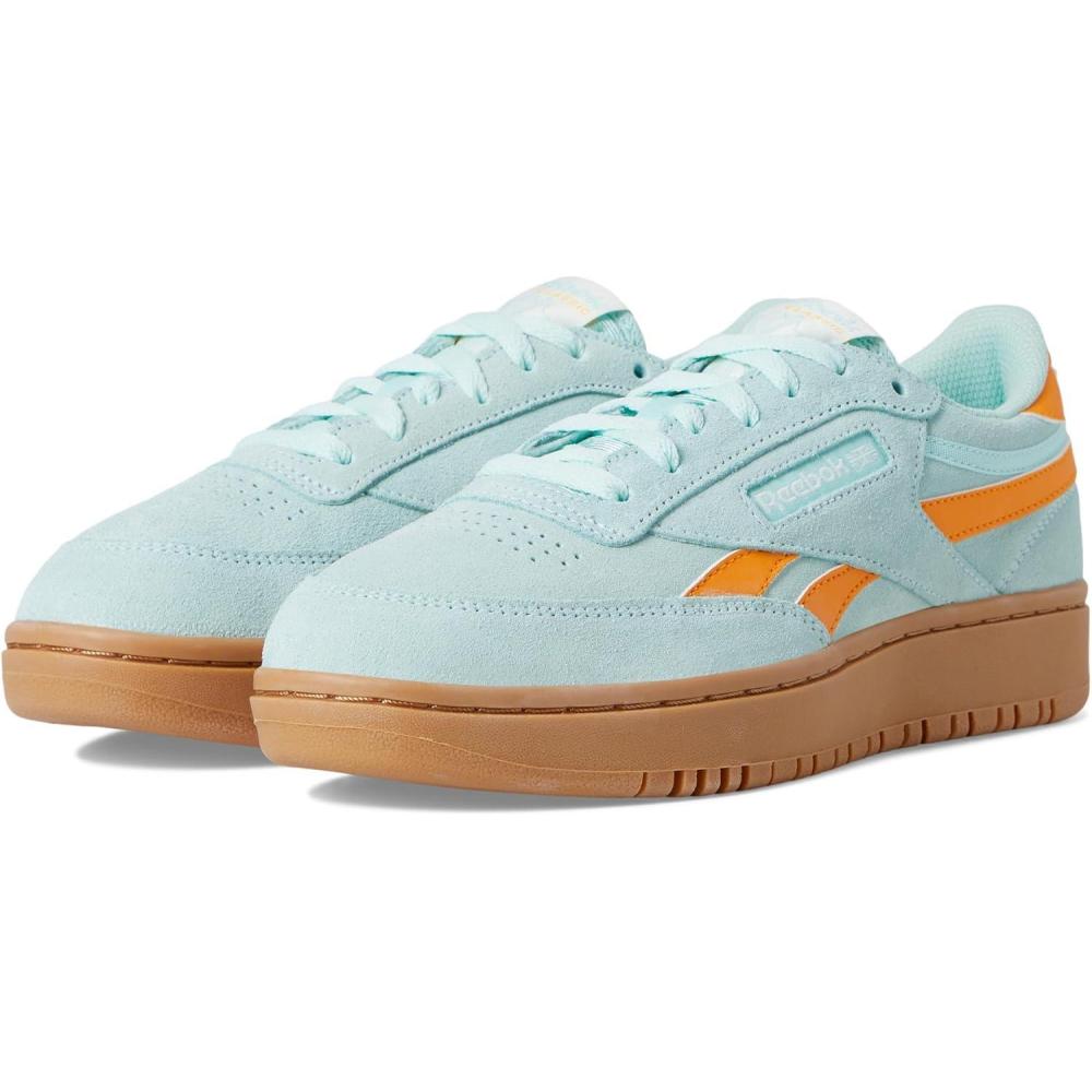 imageReebok Club C Double Revenge Platform Tennis Shoes for Women Fashion Womens SneakersGlitch AquaElectric AmberGum