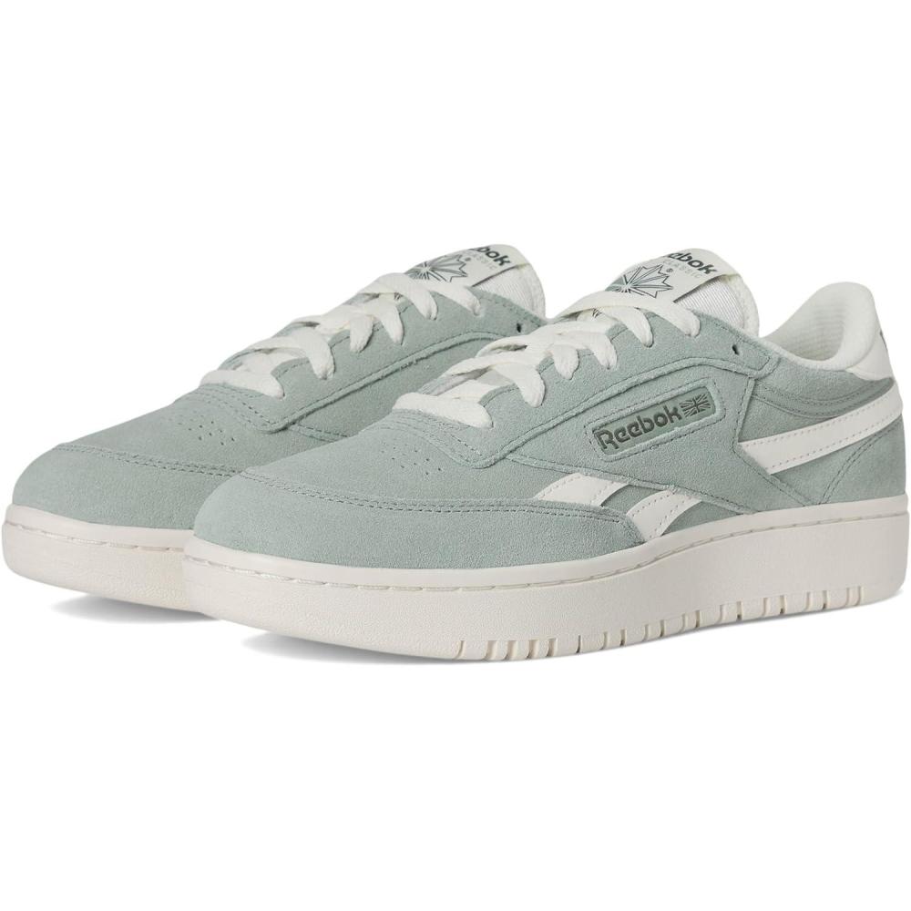 imageReebok Club C Double Revenge Platform Tennis Shoes for Women Fashion Womens SneakersHybrid GreenChalkChalk
