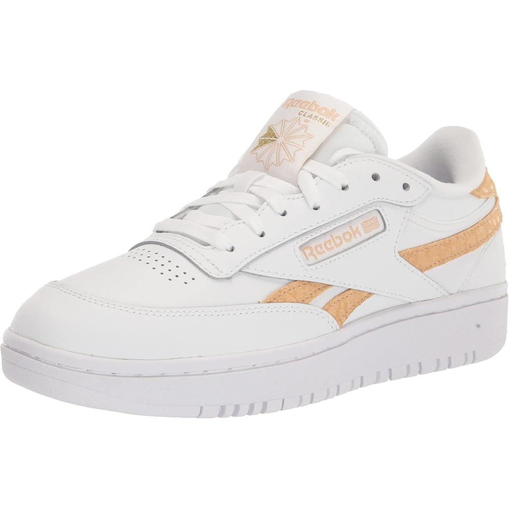 imageReebok Club C Double Revenge Platform Tennis Shoes for Women Fashion Womens SneakersWhiteSahara