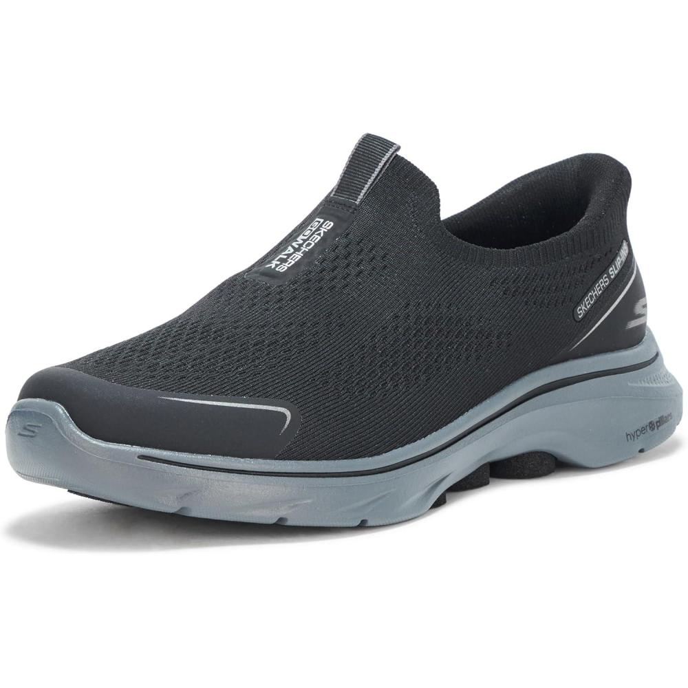 imageSkechers Mens Hands Free Slipins Go Walk 7Easy on Evolution SneakerBlackCharcoal